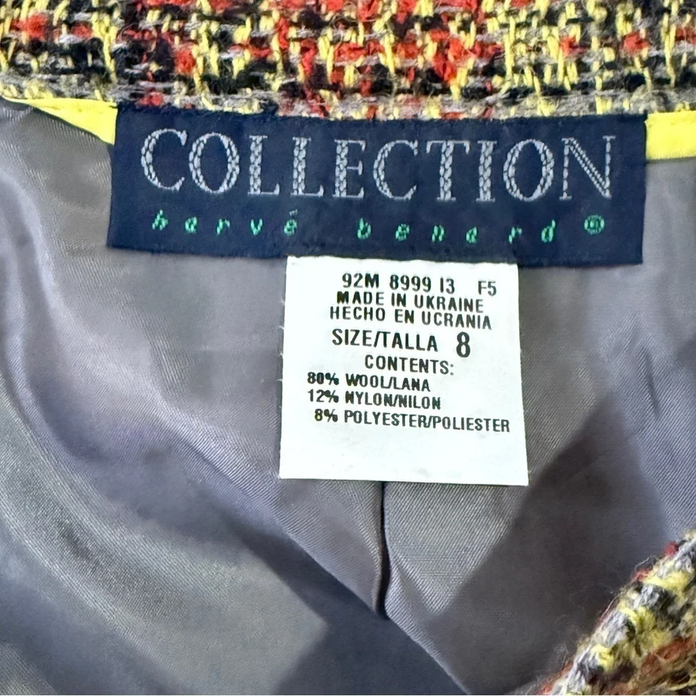 Harve Benard Plaid Wool Blend Skirt - Multicolor. Size 8.